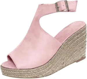 Lausiuoe Sandals Women Comfortable Walking Strappy Wrapped Wedge Heel Platform Sandals Casual Dressy Summer Beach Sandals