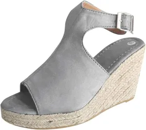 Lausiuoe Sandals Women Comfortable Walking Strappy Wrapped Wedge Heel Platform Sandals Casual Dressy Summer Beach Sandals