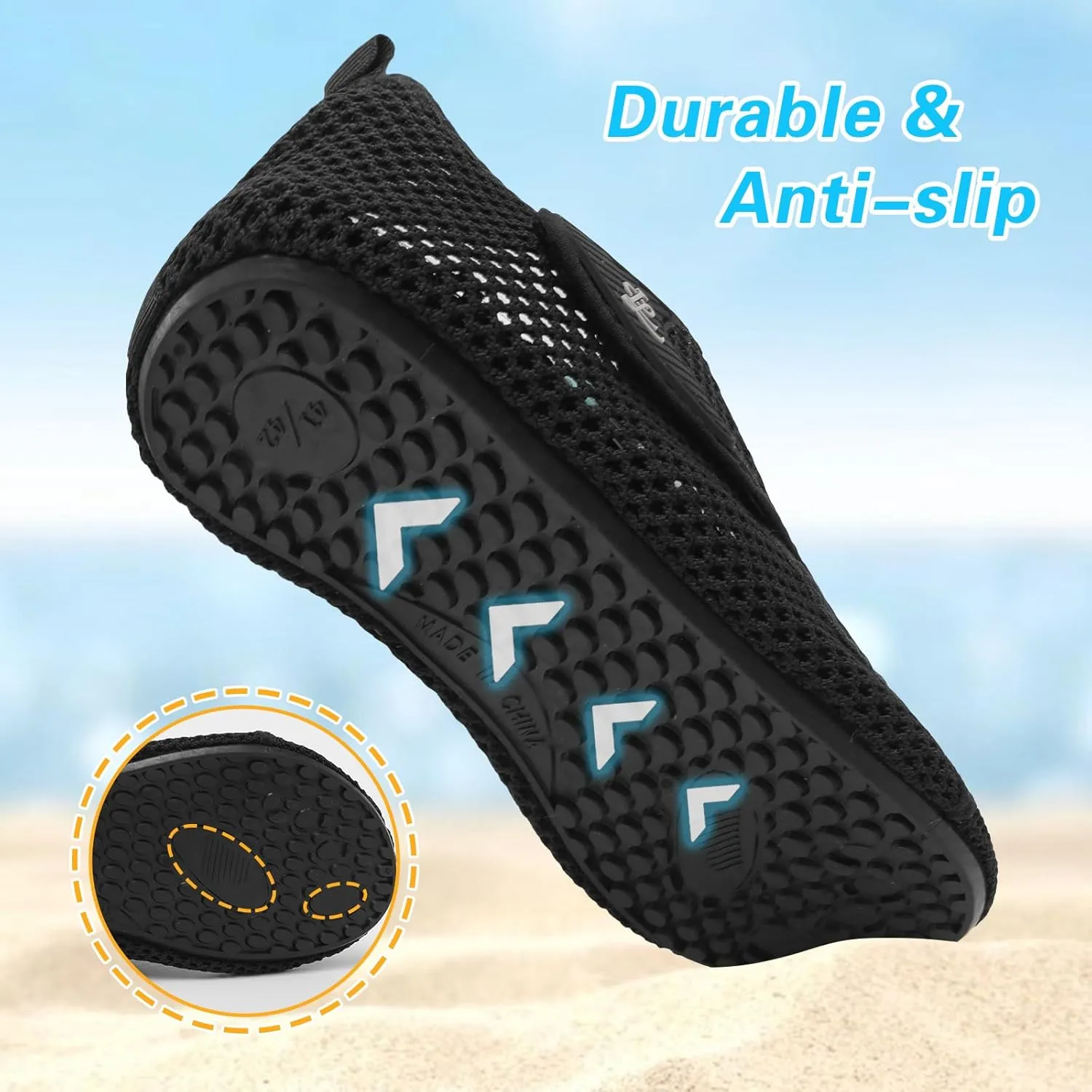 LeIsfIt Water Shoes for Women Men Wide Swim Beach Barefoot Shoes Quick Dry Aqua Socks for Pool Diving Boating River Yoga Lake Surf