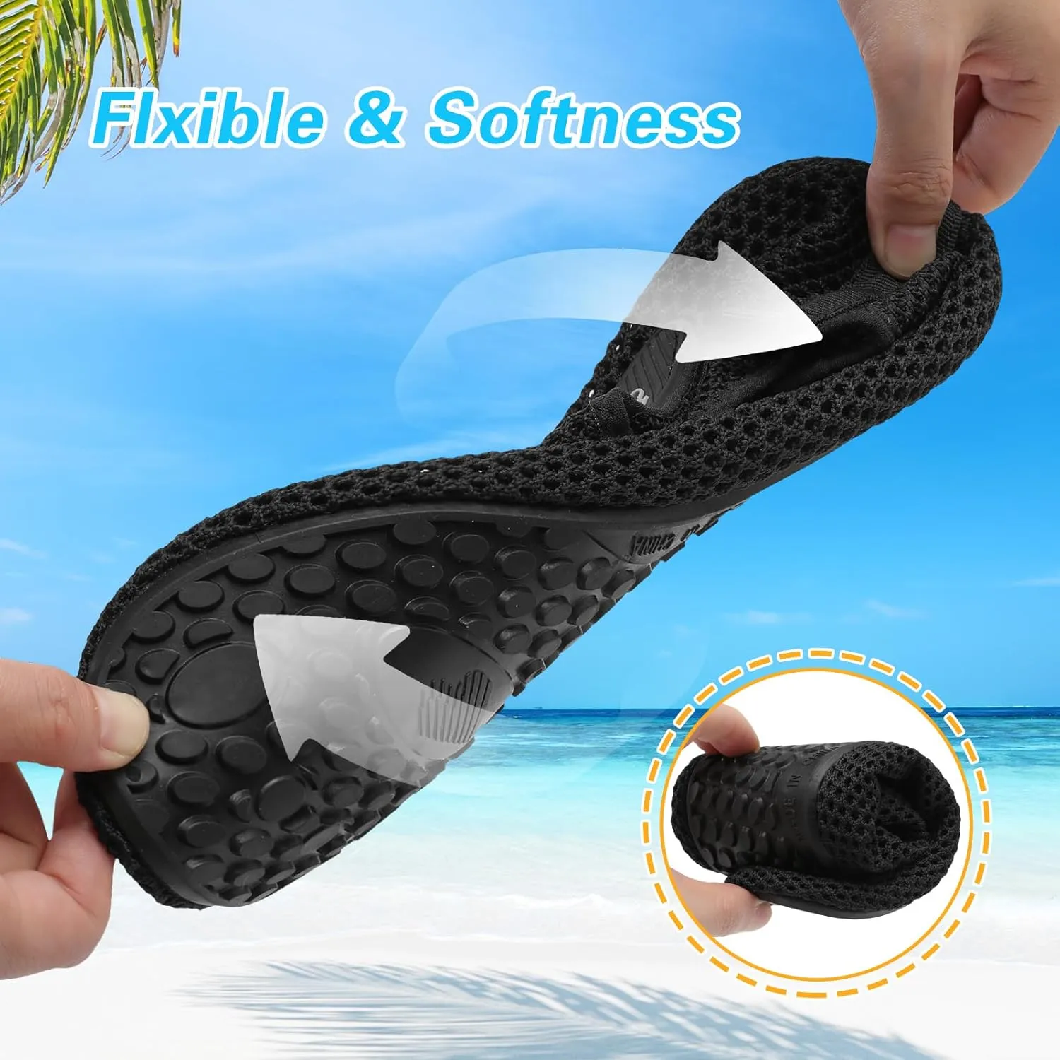 LeIsfIt Water Shoes for Women Men Wide Swim Beach Barefoot Shoes Quick Dry Aqua Socks for Pool Diving Boating River Yoga Lake Surf