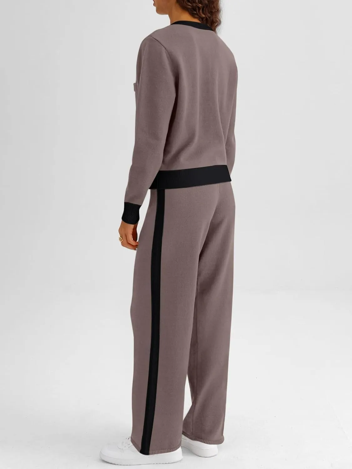 LILLUSORY Womens 2 Piece Sets Lounge Matching Cardigan Sweaters and Wide Leg Pants 2025 Fall Fashion Outfits Clothes