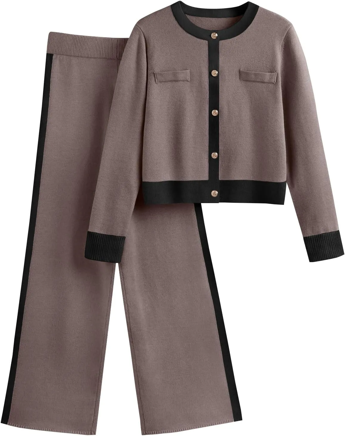 LILLUSORY Womens 2 Piece Sets Lounge Matching Cardigan Sweaters and Wide Leg Pants 2025 Fall Fashion Outfits Clothes