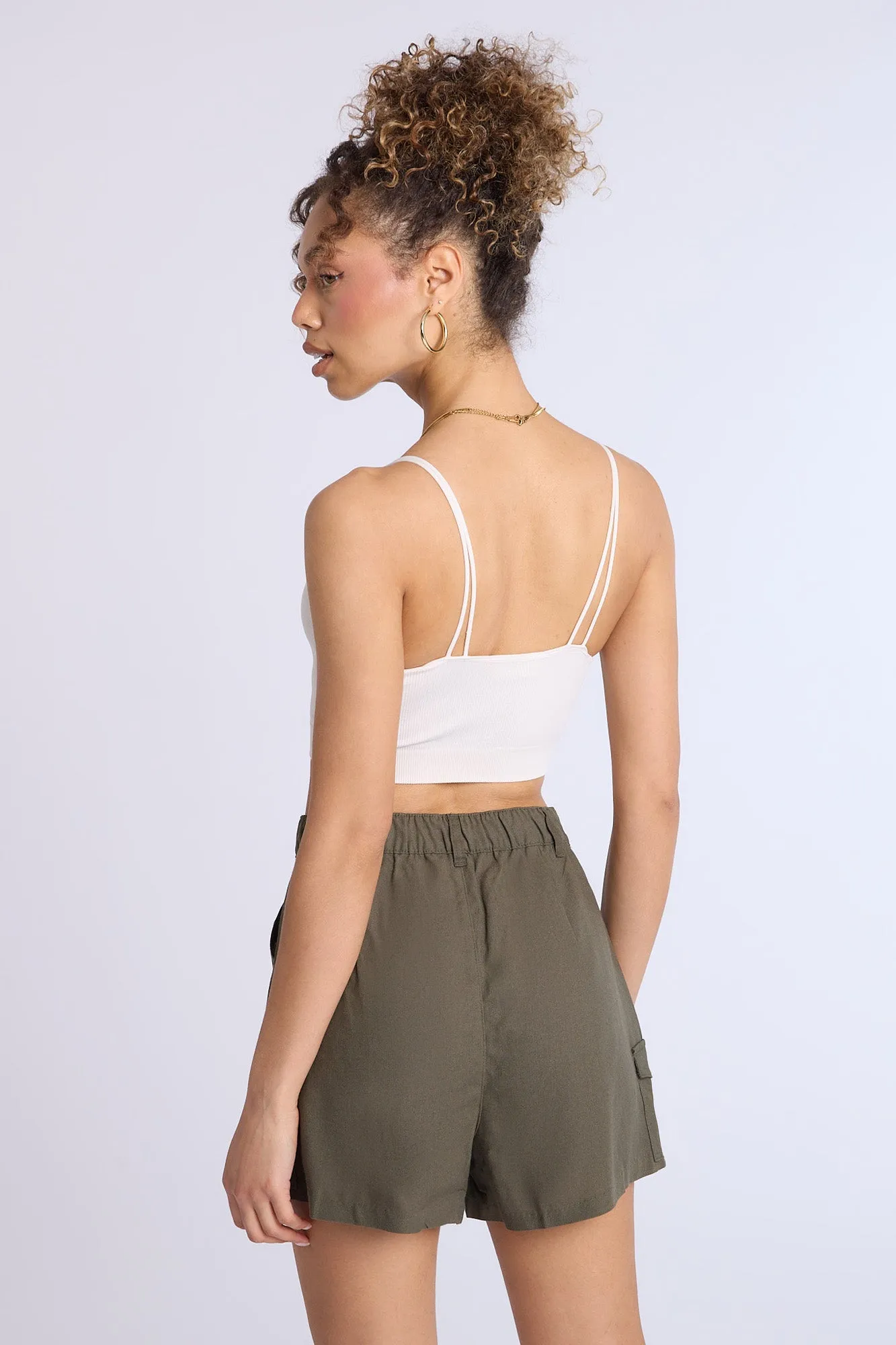 Linen-Blend Cargo Shorts