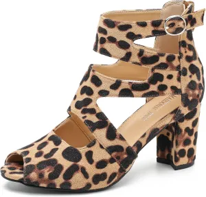 MAIERNISI JESSI Woman Gladiator Peep Toe Sandals Chunky Heels Hollow Out Zip Dress Sandals