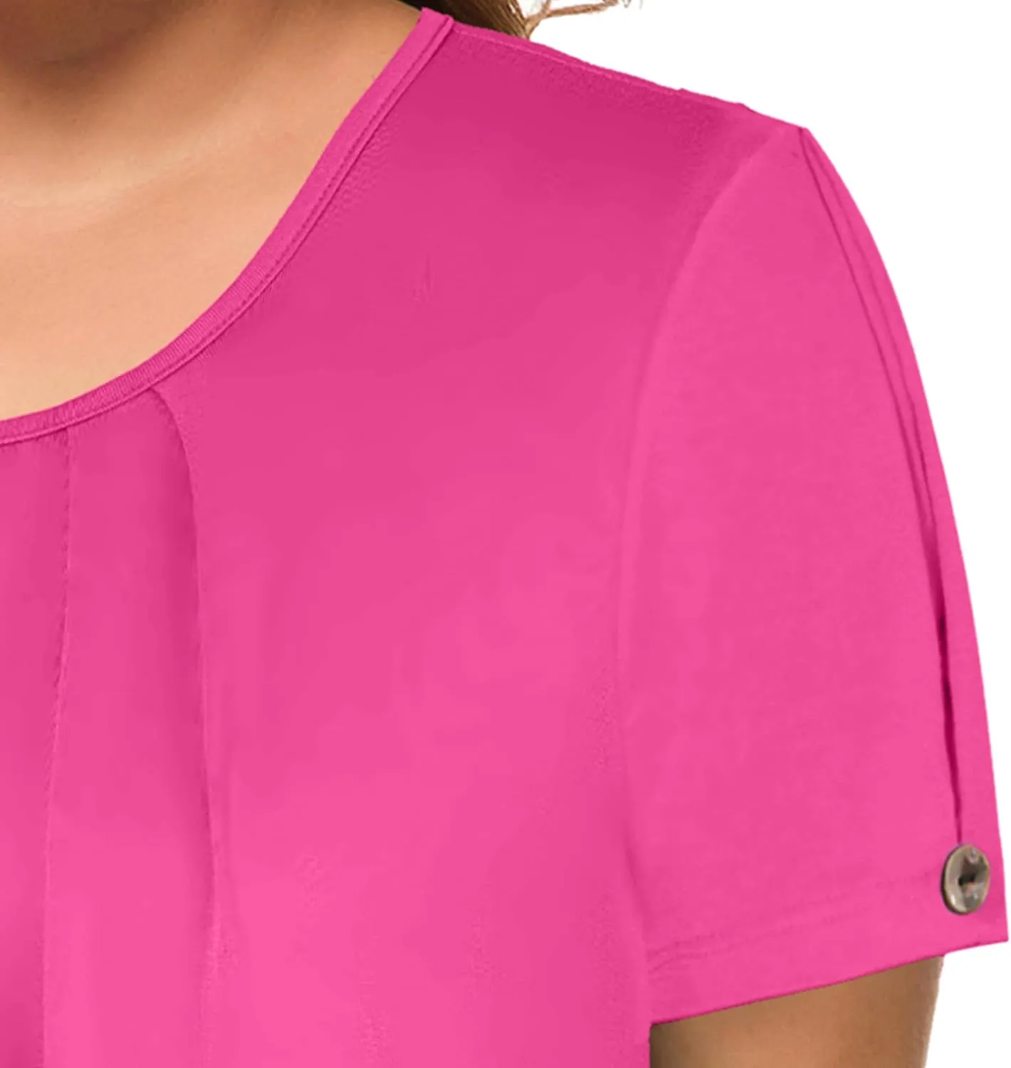 MANER Women's Plus Size Tops Short Sleeve Flowy Shirts Casual Blouses Tunic Tops L-4XL
