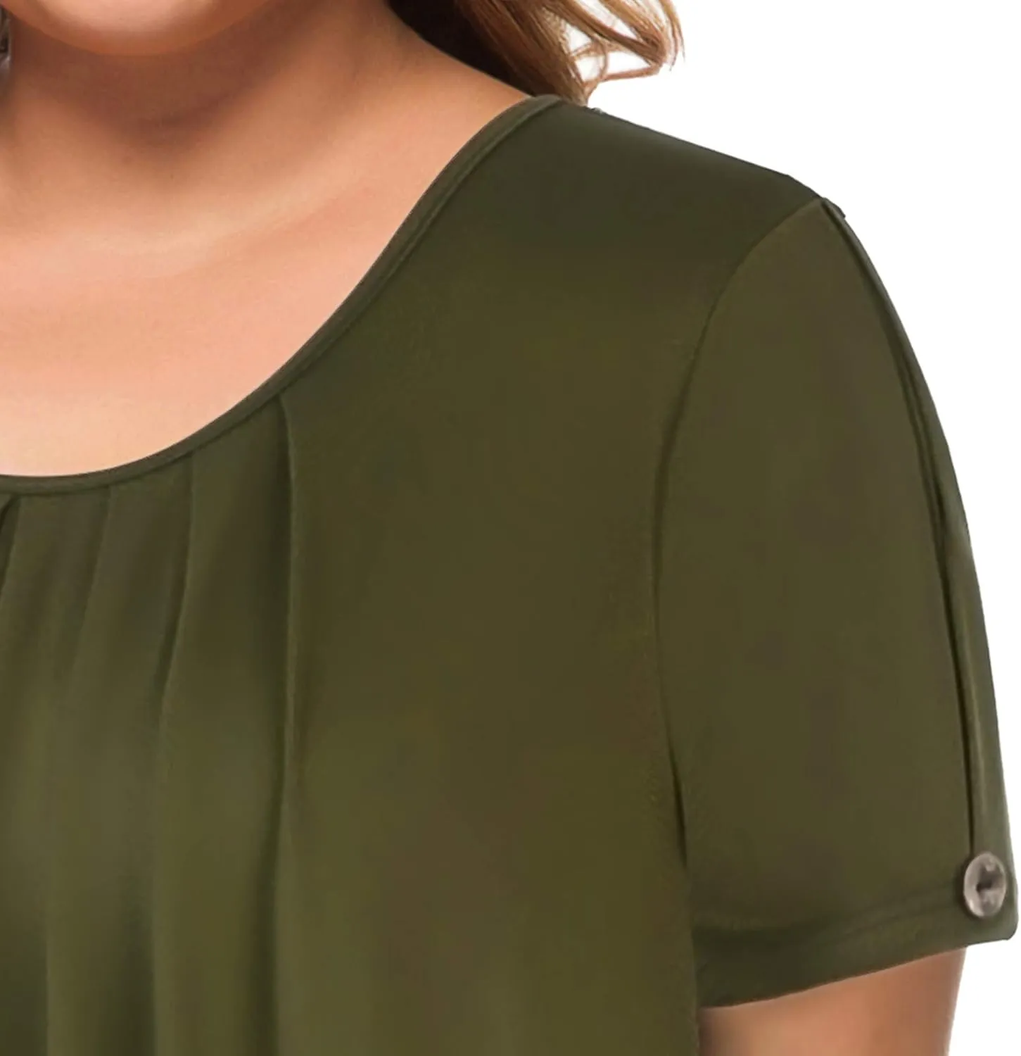 MANER Women's Plus Size Tops Short Sleeve Flowy Shirts Casual Blouses Tunic Tops L-4XL