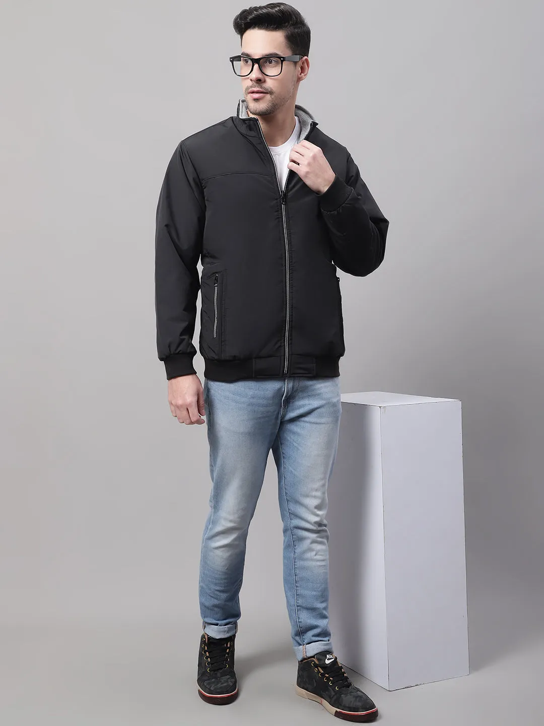 Men Reversible Black Jacket