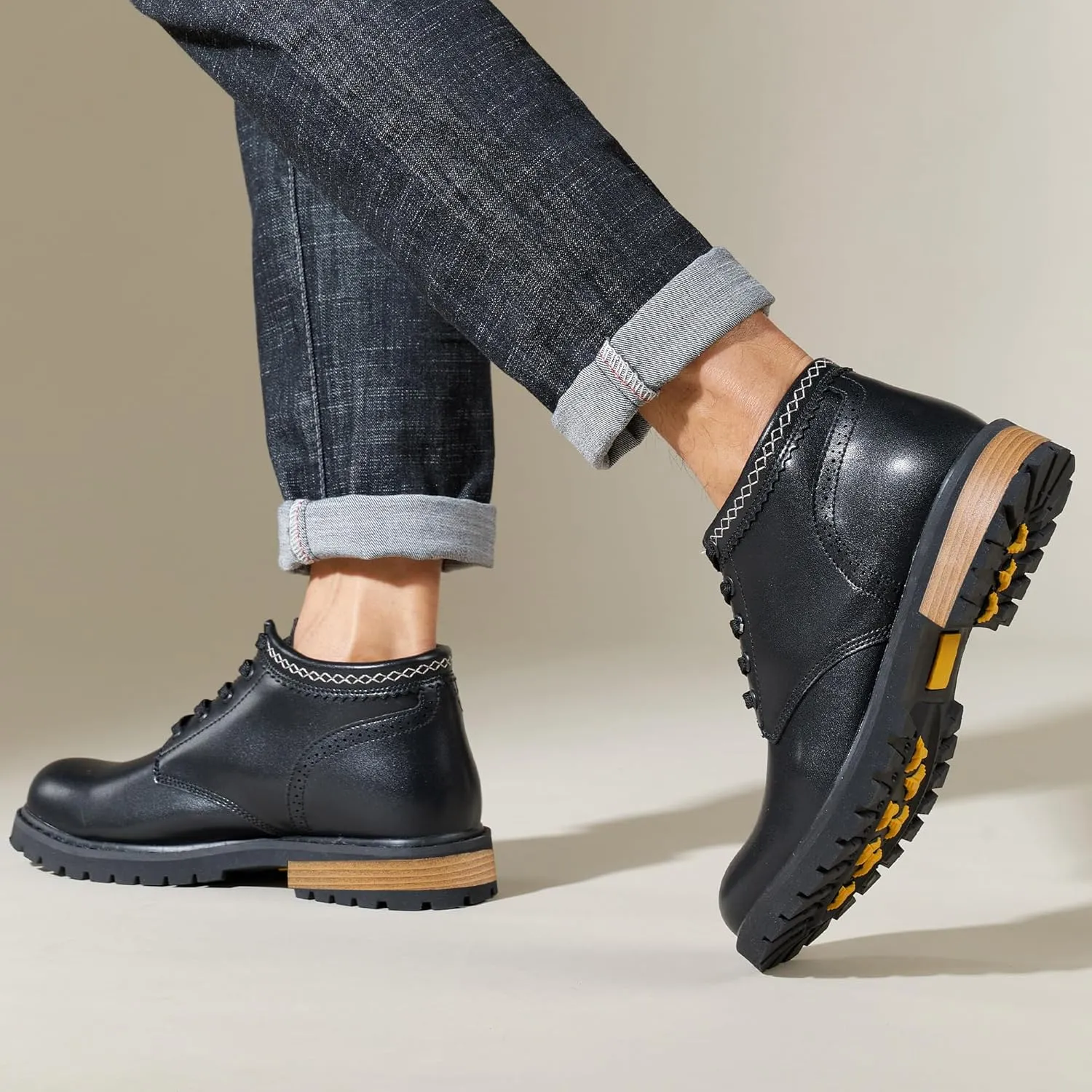 Men's Chelsea Ankle Boots Cowboy Boots Dress Casual Shoes Punk Rock Western Boots