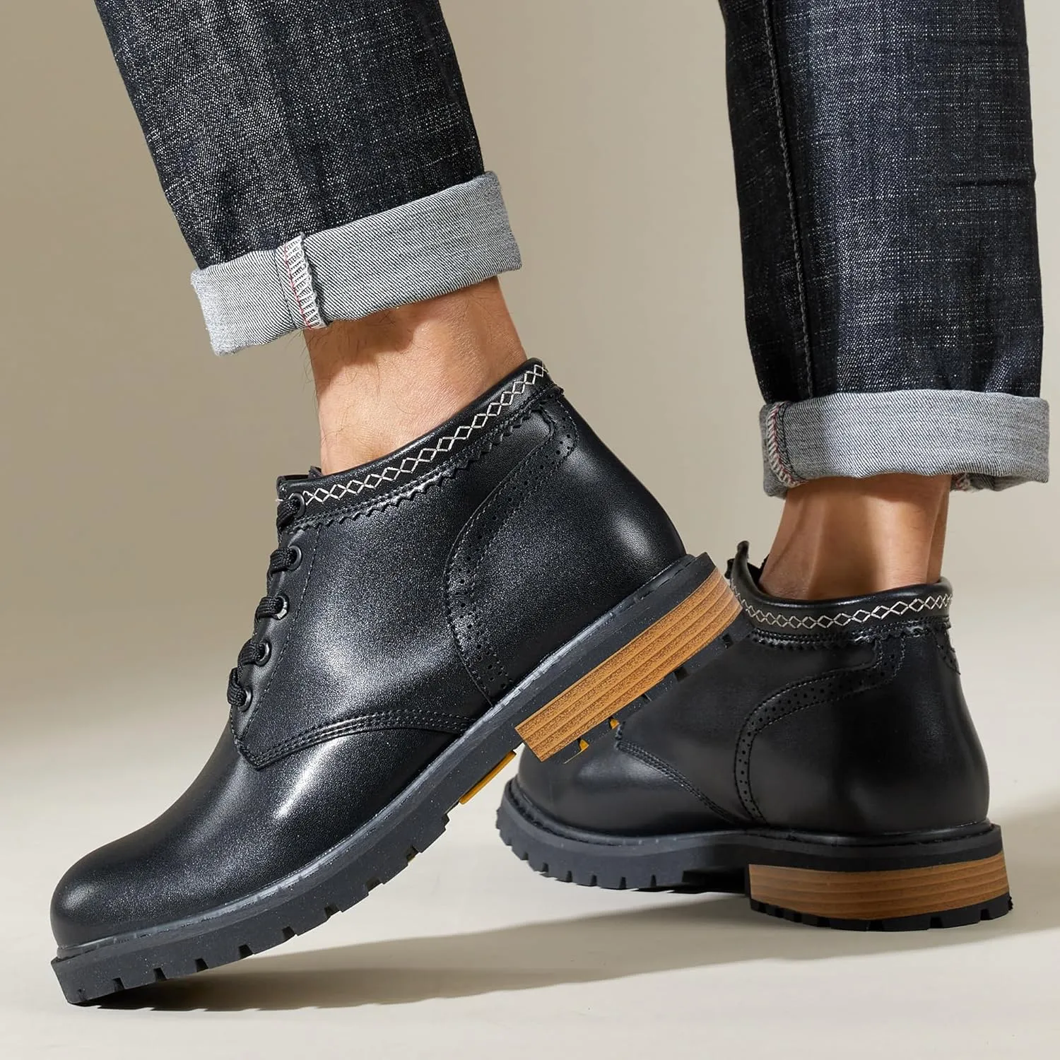 Men's Chelsea Ankle Boots Cowboy Boots Dress Casual Shoes Punk Rock Western Boots