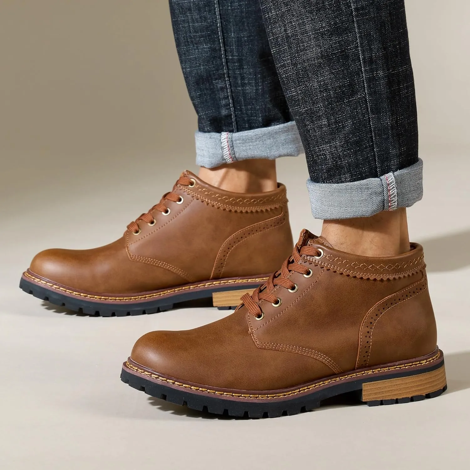 Men's Chelsea Ankle Boots Cowboy Boots Dress Casual Shoes Punk Rock Western Boots