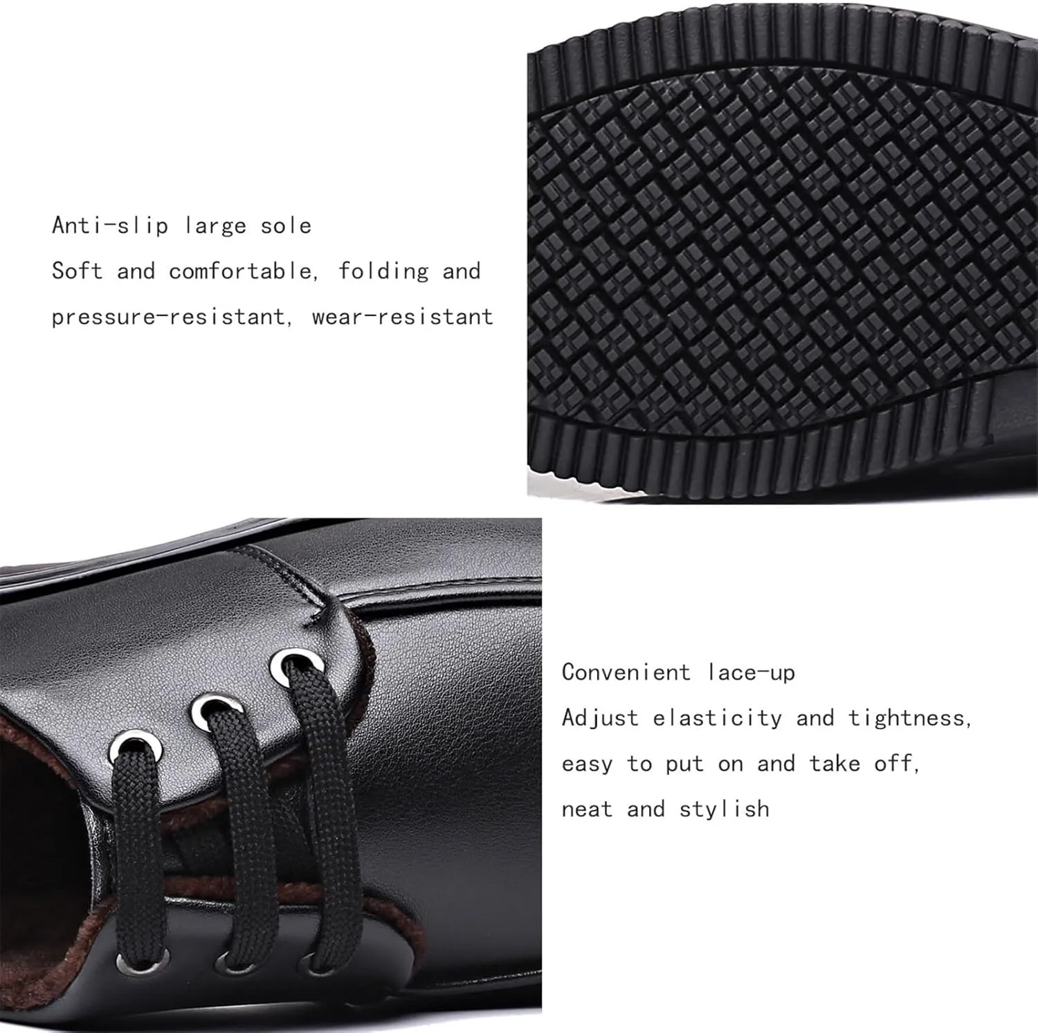 Men's Lace-Up Leather Winter Warm Cotton Non Slip Waterproof Kitchen Chef Shoes, Lightweight Oil Resistant Hospital Food Service Restaurant Work Shoes, for Kitchen and Food Service