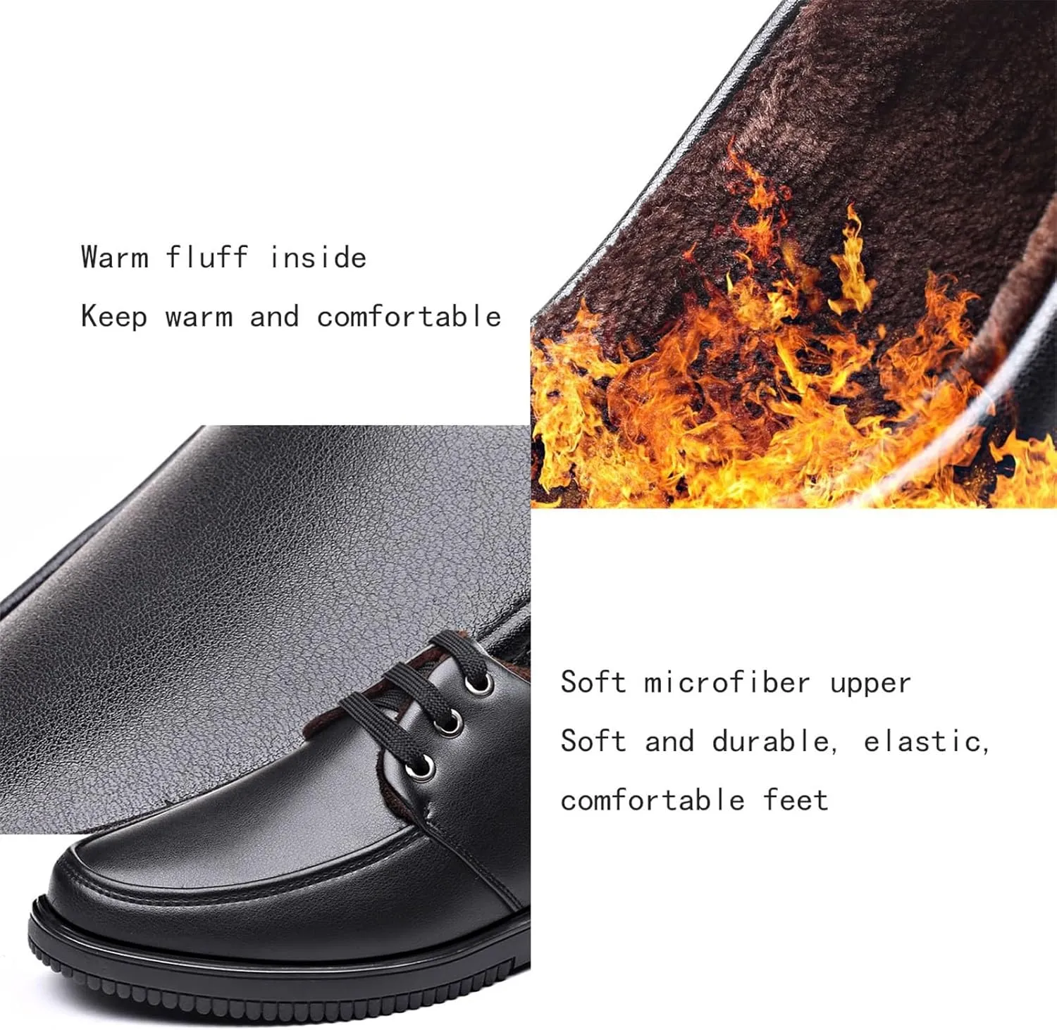 Men's Lace-Up Leather Winter Warm Cotton Non Slip Waterproof Kitchen Chef Shoes, Lightweight Oil Resistant Hospital Food Service Restaurant Work Shoes, for Kitchen and Food Service