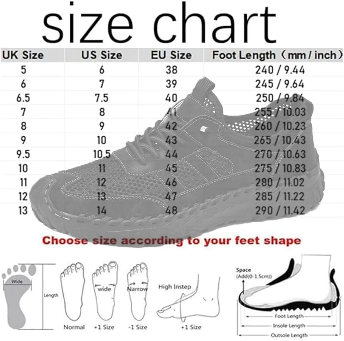 Men's Outdoor Mesh Trail Shoes for Hiking & Walking Summer Slip on Sports Shoes Breathable Mesh Non-Slip Casual Sneakers
