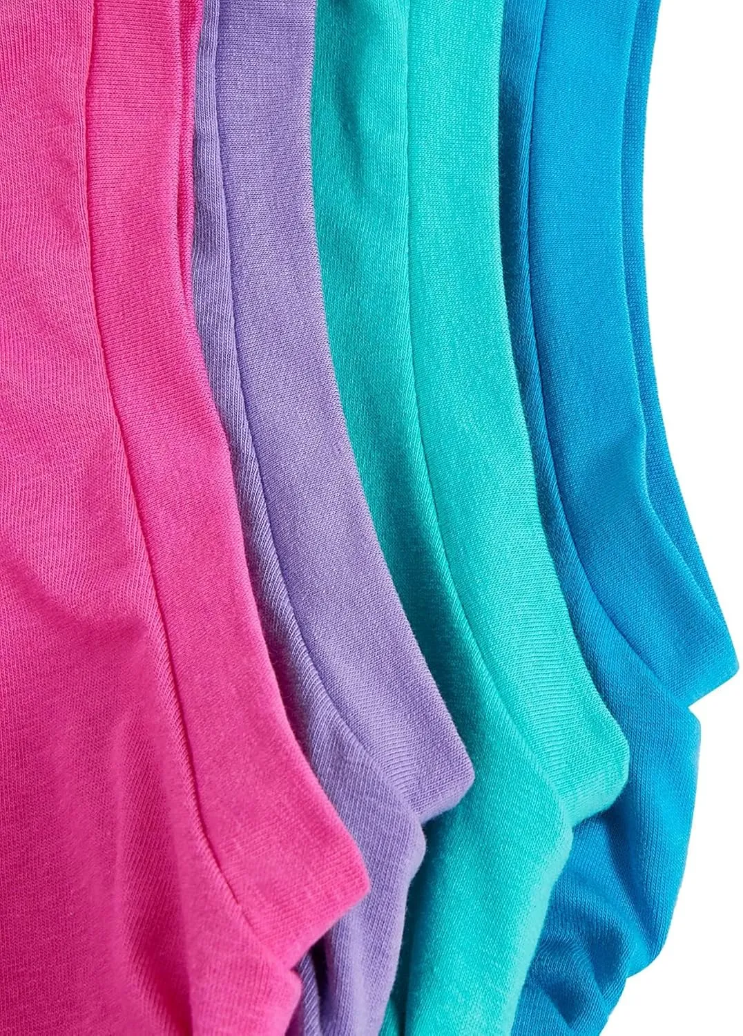 Milumia Girl's 4 Pack Dance Tops Ruched Knot Side Solid Round Neck Crop Tank Tops