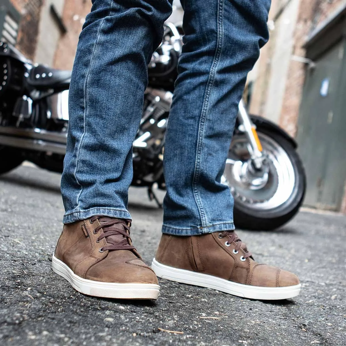 Milwaukee Leather MBM9113 Men's Brown Waterproof Leather Motorcycle Reinforced Riding Shoes w/Ankle Support - 10.5