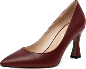 MOVINSTEPS Womens Slip On Pointed Toe Matte Sexy Wedding Spool High Heel Pumps Shoes 3.3 Inch