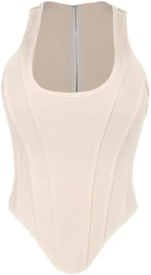 NIFTRIRY Tank Top Crop Tops Fish Bone Corset Suit for Summer Sleeveless Tops for Women
