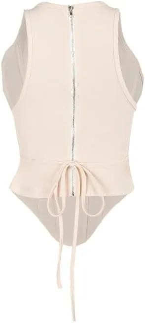 NIFTRIRY Tank Top Crop Tops Fish Bone Corset Suit for Summer Sleeveless Tops for Women