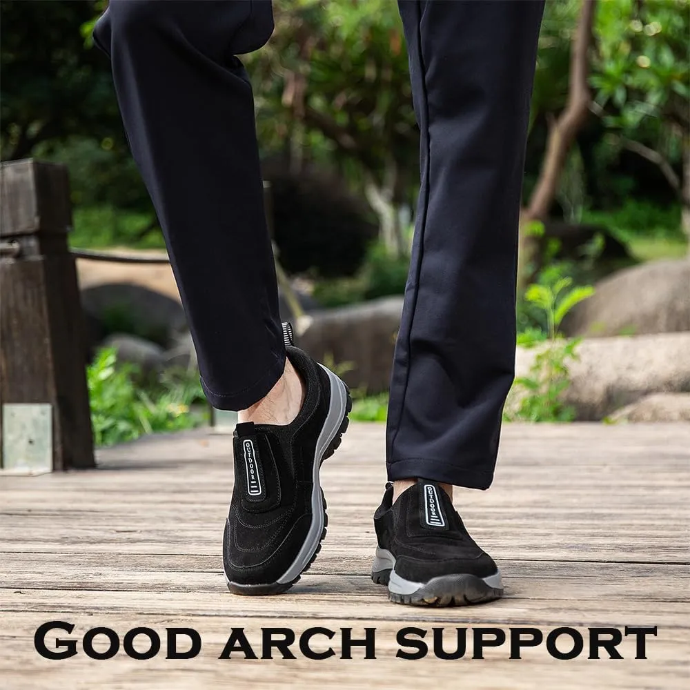 Nisza Men's Comfortable Waterproof Orthopedic Walking Shoes Hiking Shoes, Slip-On Outdoor Sneakers
