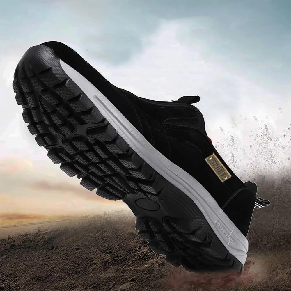 Nisza Men's Comfortable Waterproof Orthopedic Walking Shoes Hiking Shoes, Slip-On Outdoor Sneakers