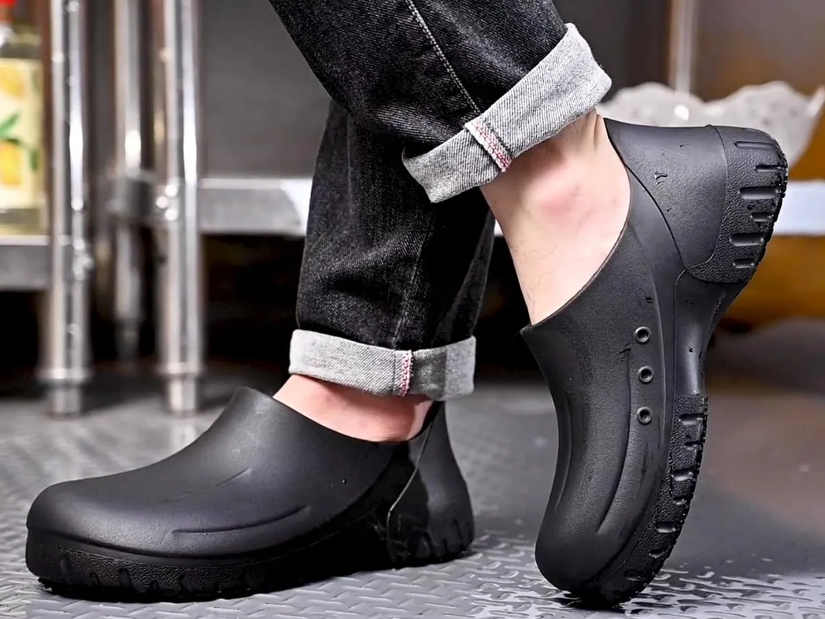 Non Slip Chef Shoes for Men Women Waterproof Oil Resistant Work Shoes,Comfortable Slip Resistant Clogs for Nursing Kitchen Restaurant Food Service Garden