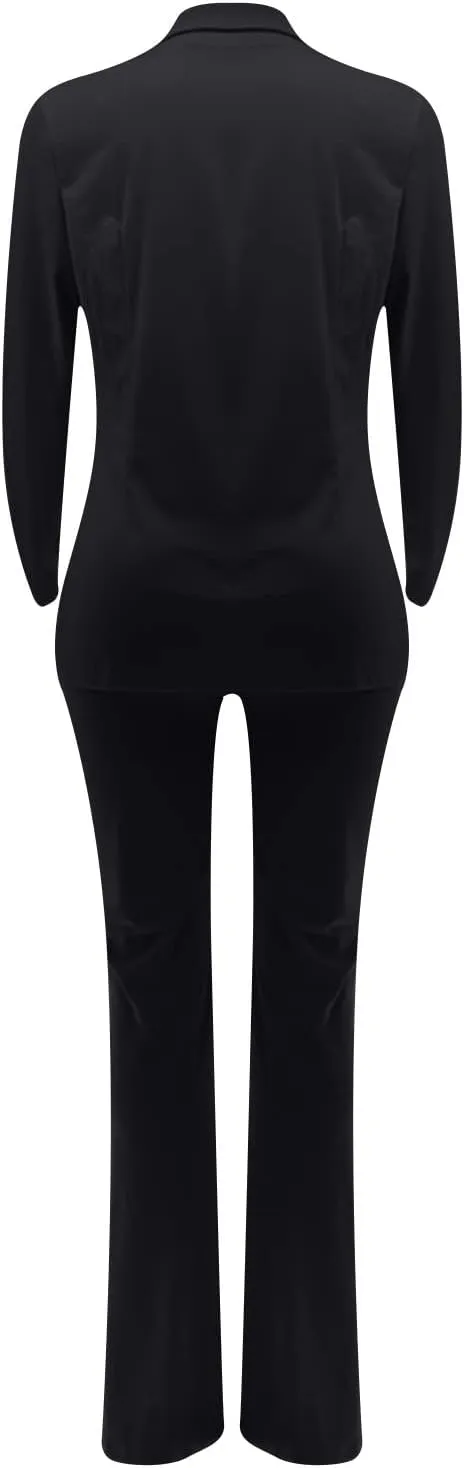 Office Outfits for Women 2025 2 Piece Suits Sets Double Breasted Long Sleeve Blazers Dress Pants Business Outfits