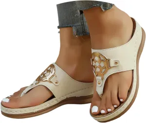 Orthopedic Sandals For Women 2025 Platform Wide Shoes Arch Support Wedge Open Toe Platform Casual Flip Flops