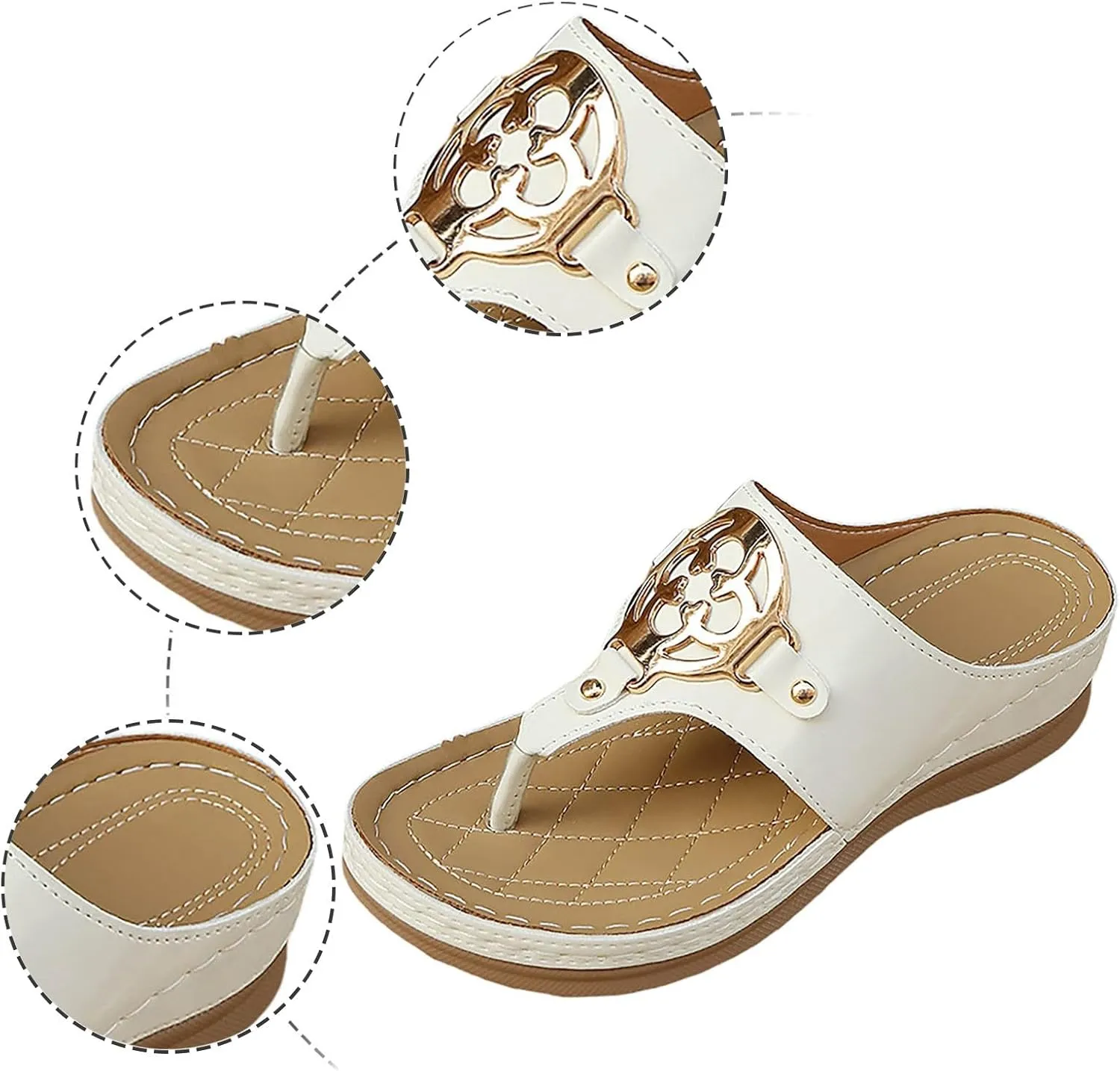 Orthopedic Sandals For Women 2025 Platform Wide Shoes Arch Support Wedge Open Toe Platform Casual Flip Flops