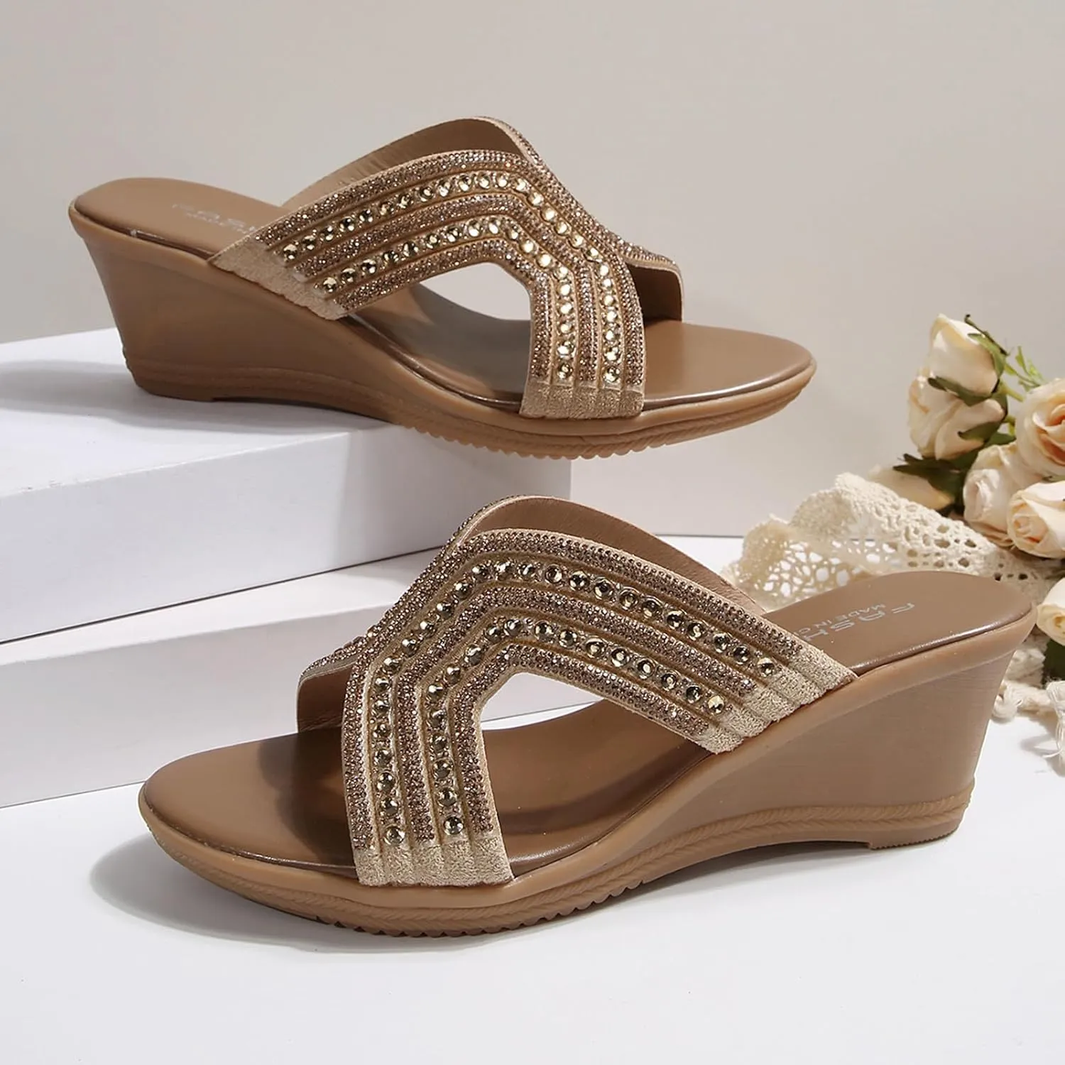 Orthopedic Sandals for Women 2025 Summer Dressy Flat Open Toe Platform Casual Flip Flops Arch Support Silppers Comfortable Slip on Beach Dress Shoes