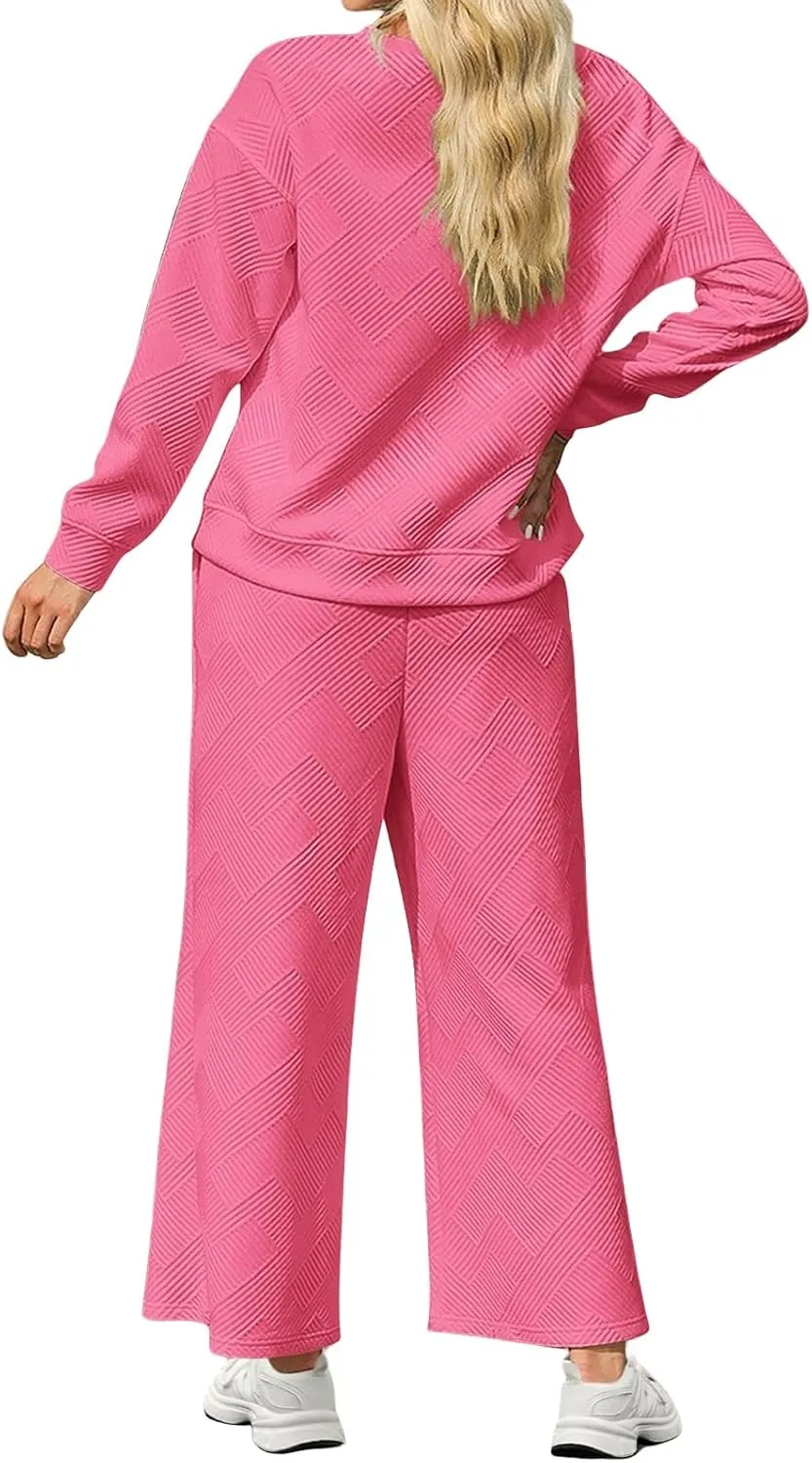 Pant Suits for Women Dressy Pullover Sweatshirts&Sweatpants Matching Sweat Suits Comfy Casual Outfits 2 Piece Sets