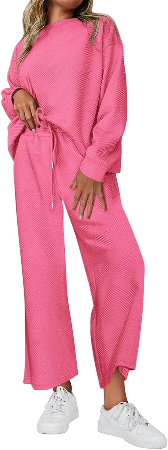 Pant Suits for Women Dressy Pullover Sweatshirts&Sweatpants Matching Sweat Suits Comfy Casual Outfits 2 Piece Sets