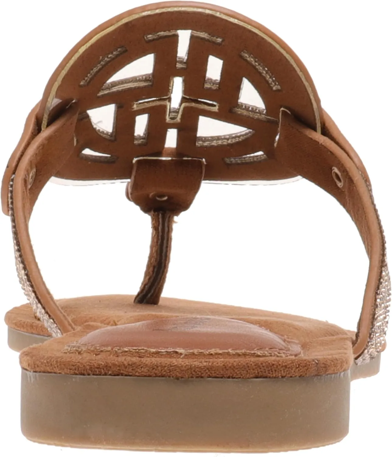 Pierre Dumas Women's Medallion Vegan Slide Thong Flip Flop Flat Sandal