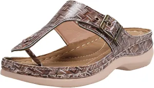 Pinch Toe Sandal Women's Summer New Round Head Hollow Metal Slope And Outer Plaid Herringbone Fuzzy Heels for Women