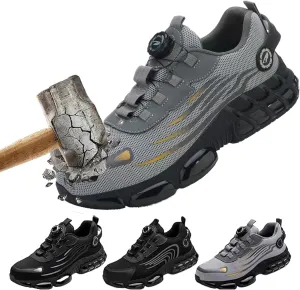 Prestivos Shoes, Steel Toe Safety Work for Men, Anti-Slip Lightweight Puncture Proof Steel Toe Sneakes, Smash Stab Resistant Air Cushion Shoes