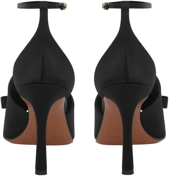Richealnana Women's Pointed Peep Toe Bow Knot Cut Out Ankle Strap Sandals Stiletto High Heel Pumps