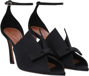 Richealnana Women's Pointed Peep Toe Bow Knot Cut Out Ankle Strap Sandals Stiletto High Heel Pumps