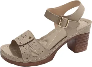 Sandals for Women 2025 Suede Platform Chunky Heel Retro Sandals with Adjustable Buckle Fashion Platform Block Heels