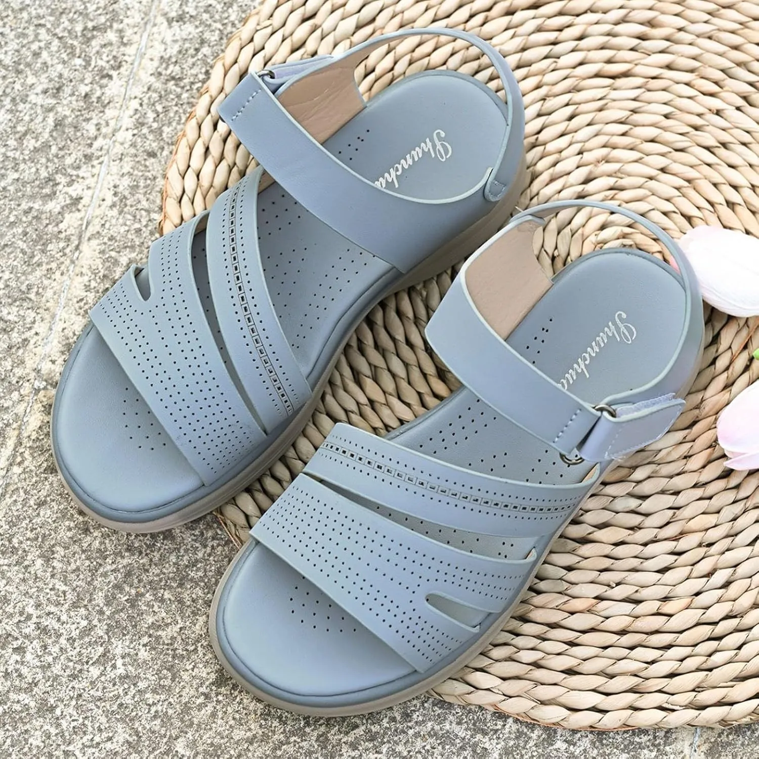 Sandals for Women 2025 Women's Platform Sandals Ladies Casual Comfort Beach Strappy Low Wedges Dress Walking Shoes