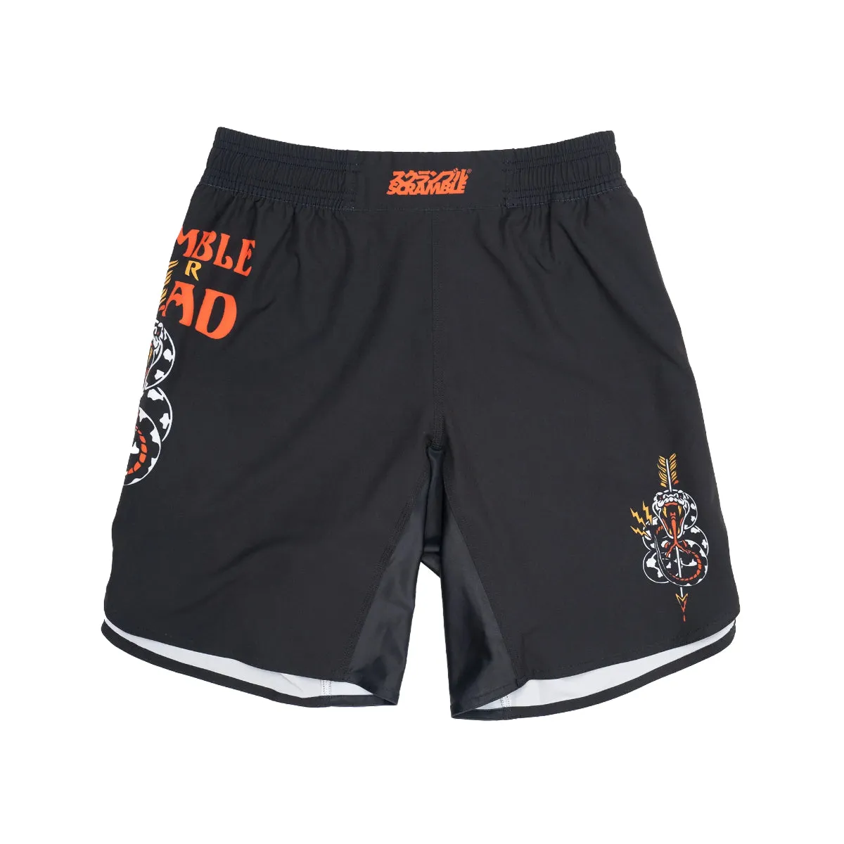 Scramble or Dead Grappling Shorts Black/Orange