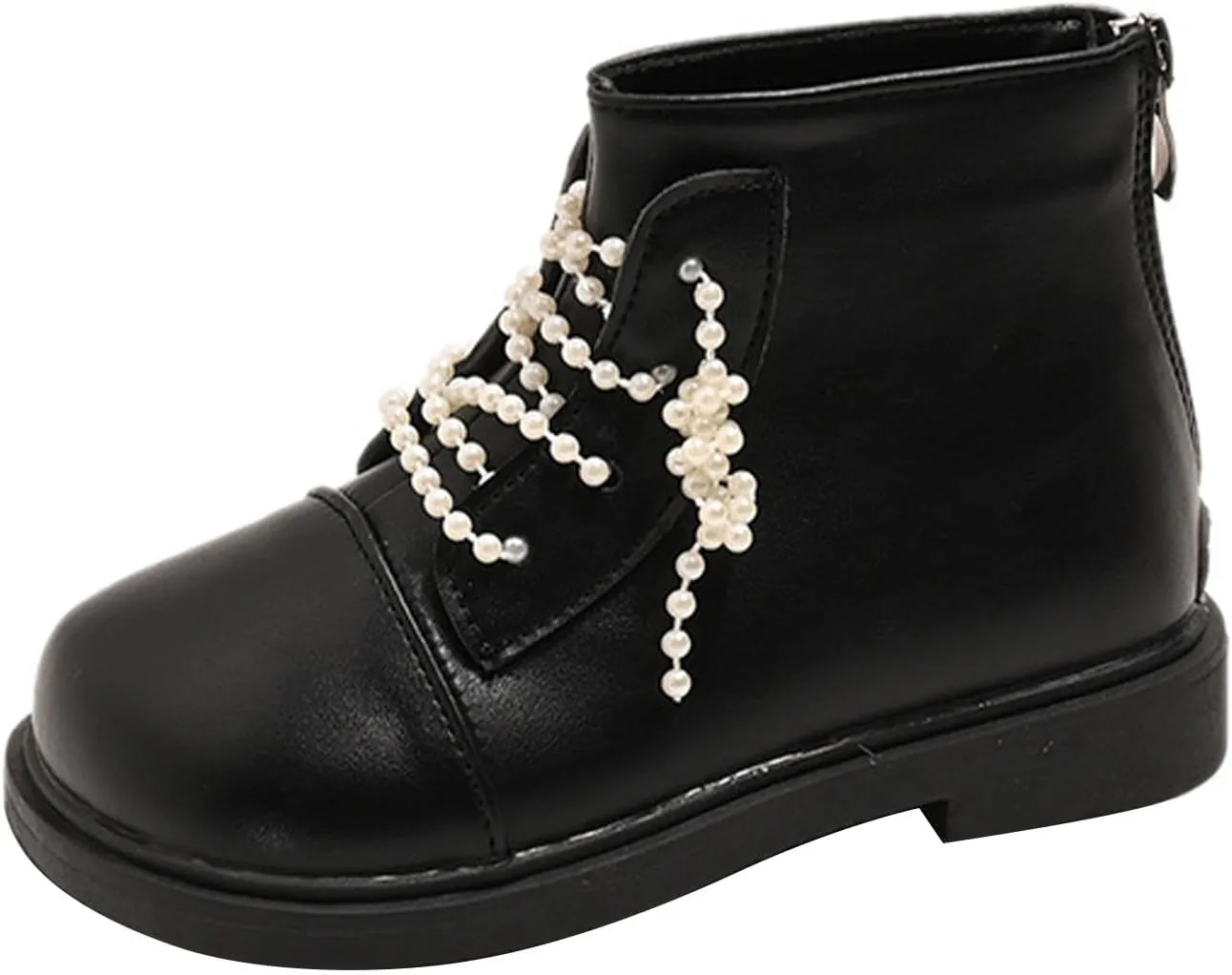Short Ankle Boots for Toddler Girls Fashion Dress Booties Water-Proof Shoes with Zipper Outdoor Low Heel Shoes