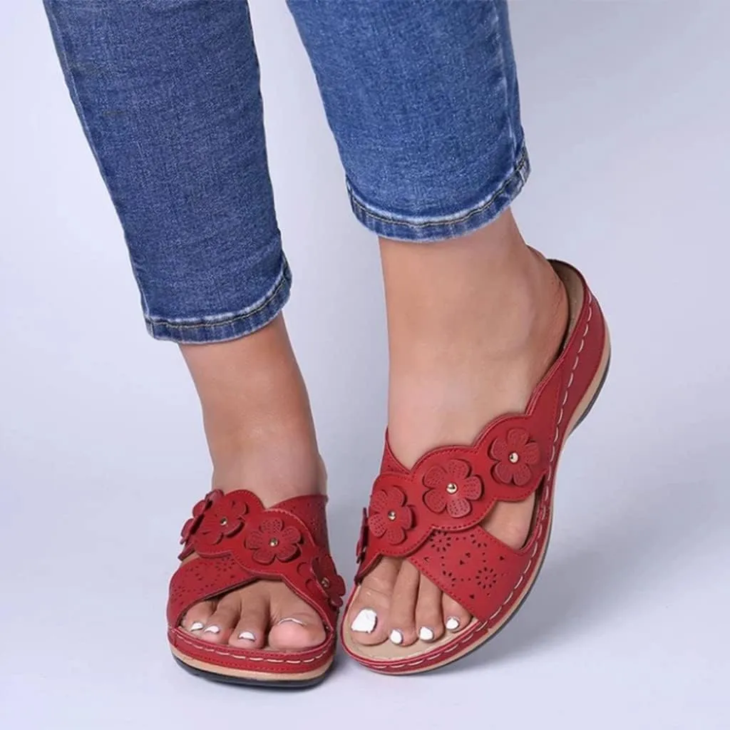 Slip On Wedges Sandals for Women Arch Support Cushioned Slides Summer Beach Slippers Versatile Dress Shoes