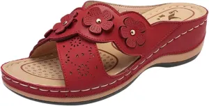 Slip On Wedges Sandals for Women Arch Support Cushioned Slides Summer Beach Slippers Versatile Dress Shoes