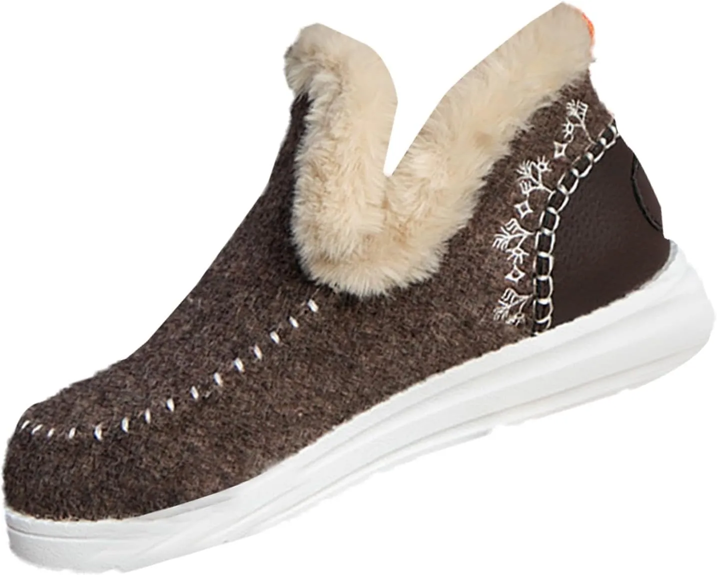 Snow Shoes For Men Non-Slip aterproof Fu Lined Ankle Booties Winter Walking Shoes For Men Slip On Shoes