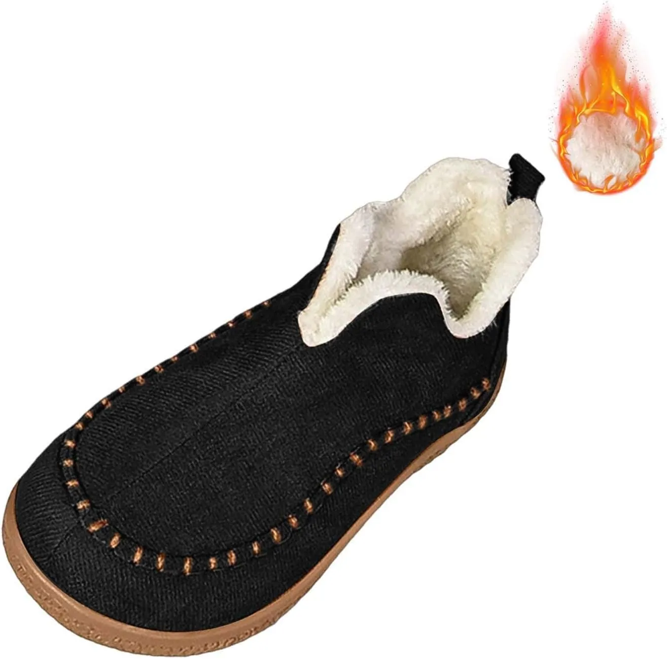 Snow Shoes For Men Non-Slip aterproof Plush Lined Ankle Booties Winter Walking Shoes For Men Slip On Shoes