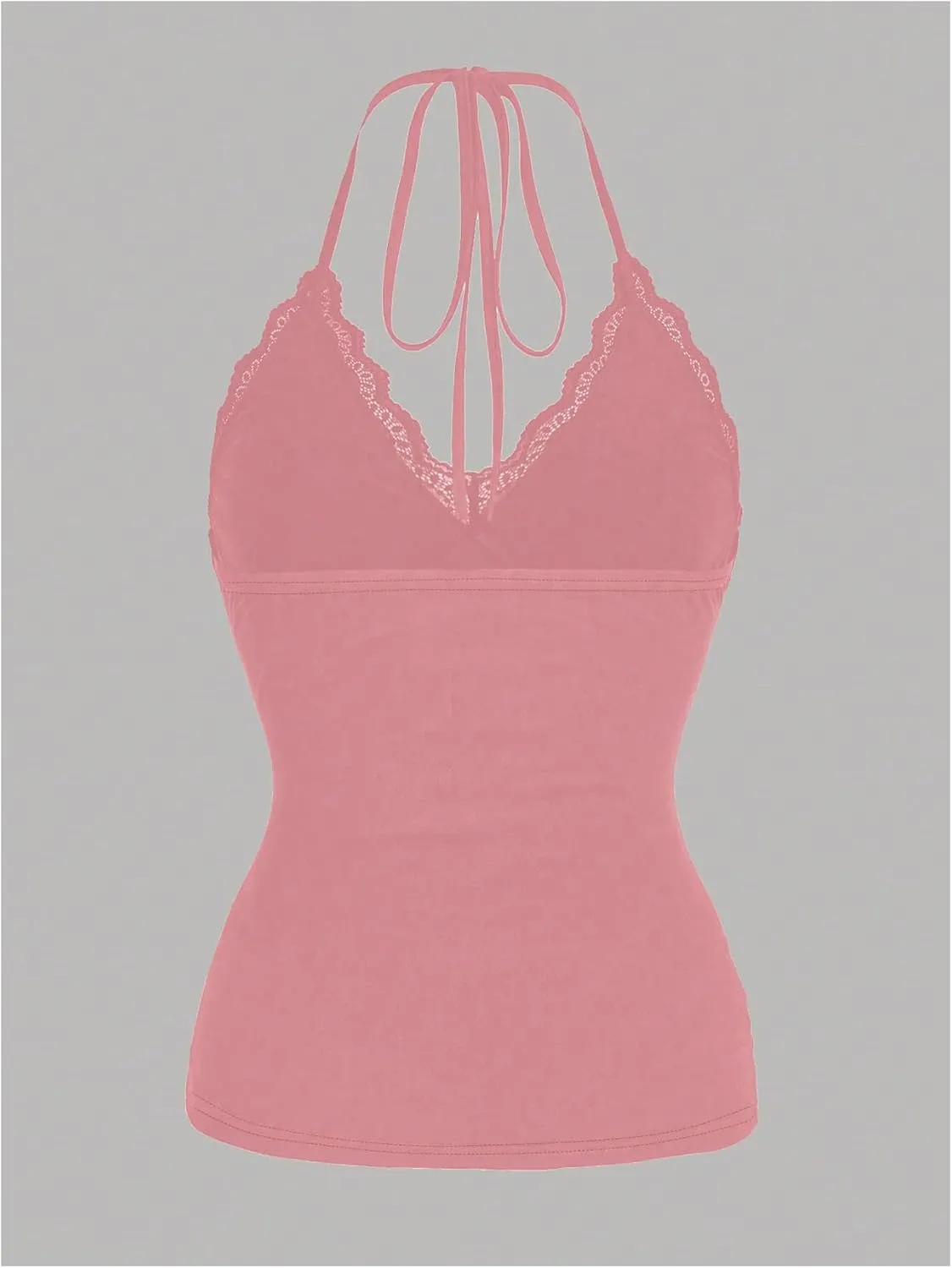 SOLY HUX Women's Plus Size Tops Lace Trim Halter V Neck Ruched Summer Cami Tops