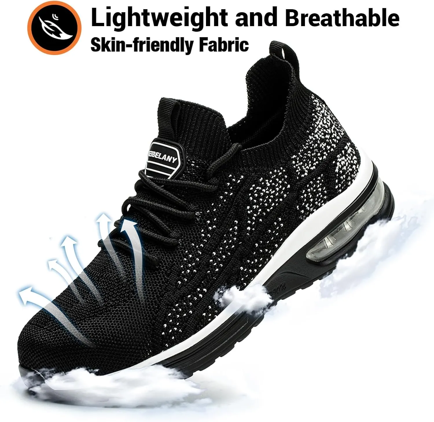 Steel Toe Shoes for Women Breathable Work Safety Sneakers Lightweight Comfortable Tennis Shoe Composite Toe Indestructible Shoes