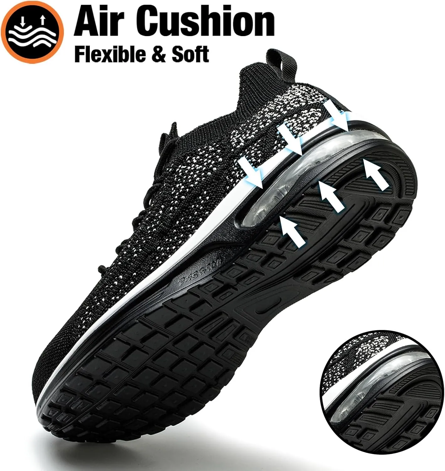 Steel Toe Shoes for Women Breathable Work Safety Sneakers Lightweight Comfortable Tennis Shoe Composite Toe Indestructible Shoes
