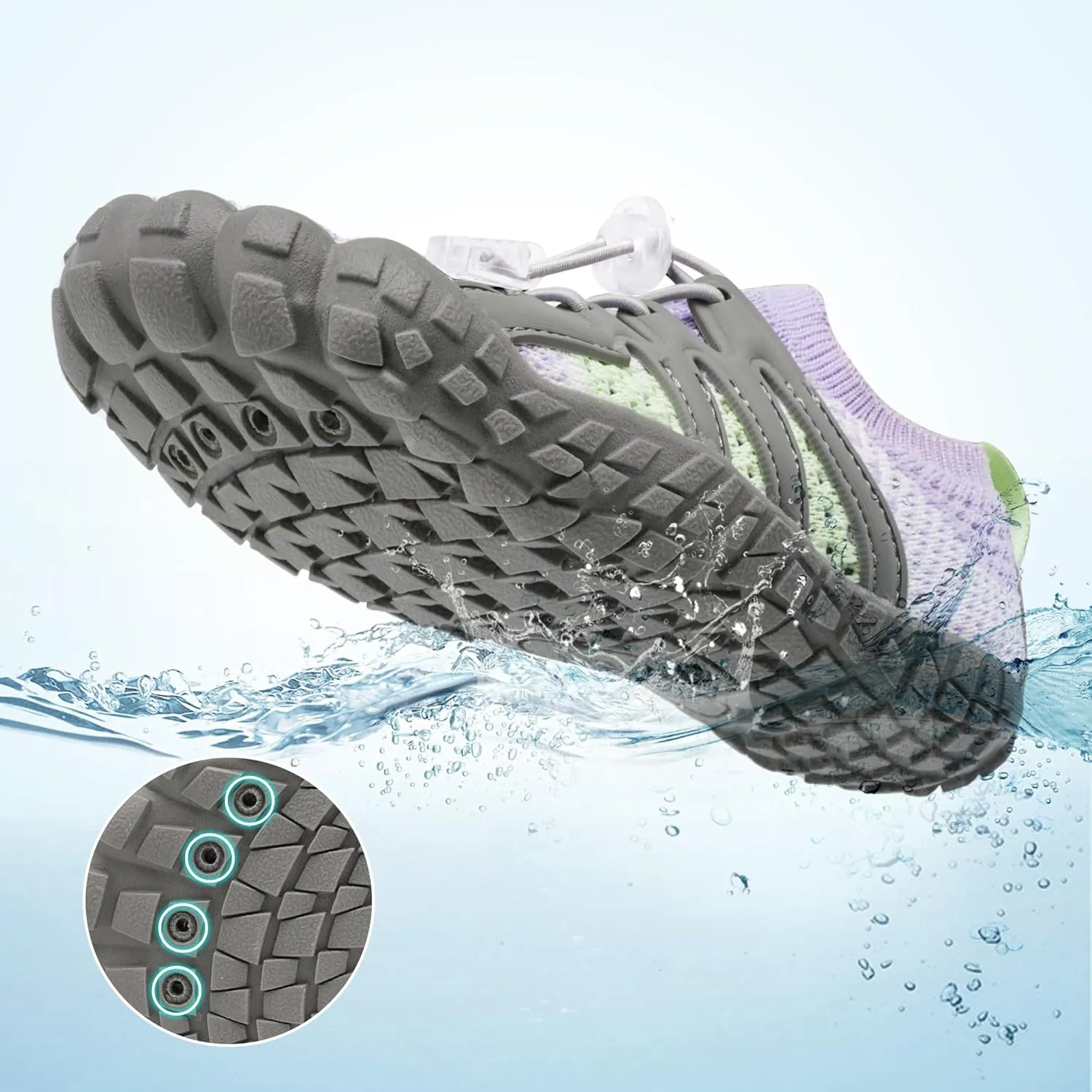 Stelle Water Shoes for Women Men Barefoot Shoes with Adjustable Laces Adult Quick-Dry Aqua Sock for Beach Swim Pool Hiking