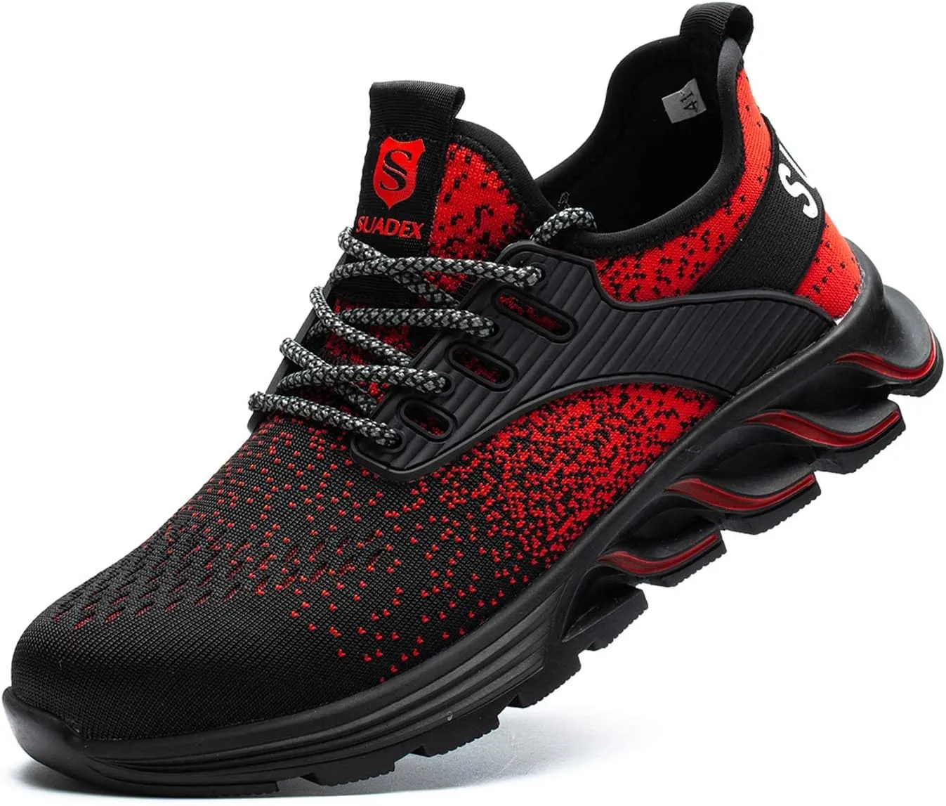 SUADEX Steel Toe Shoes for Men Women Indestructible Safety Work Tennis Shoes Lightweight Comfortable Slip Resistant Breathable Construction Composite Toe Sneakers