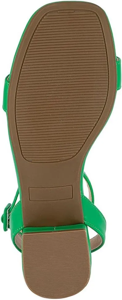 Sugar Women's Low Block Heel Dress Sandals  Ankle Strap Open Toe Comfortable Walking Heels for Casual, Party, or Work